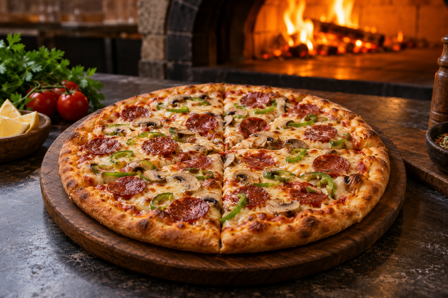 Taş Fırın Usulü Karışık Pizza